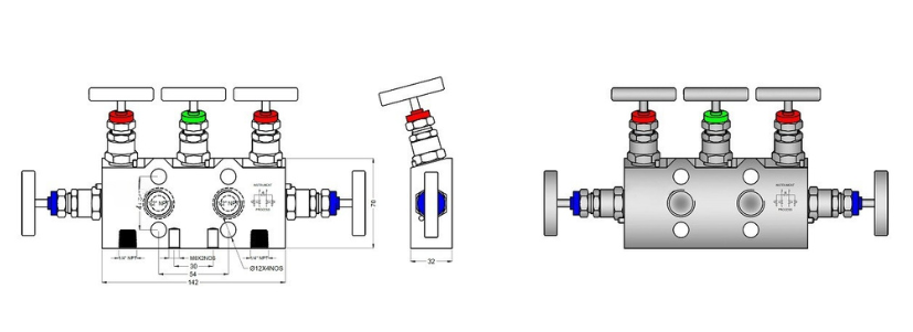 Pipe Gauge 90° Syphon Main View